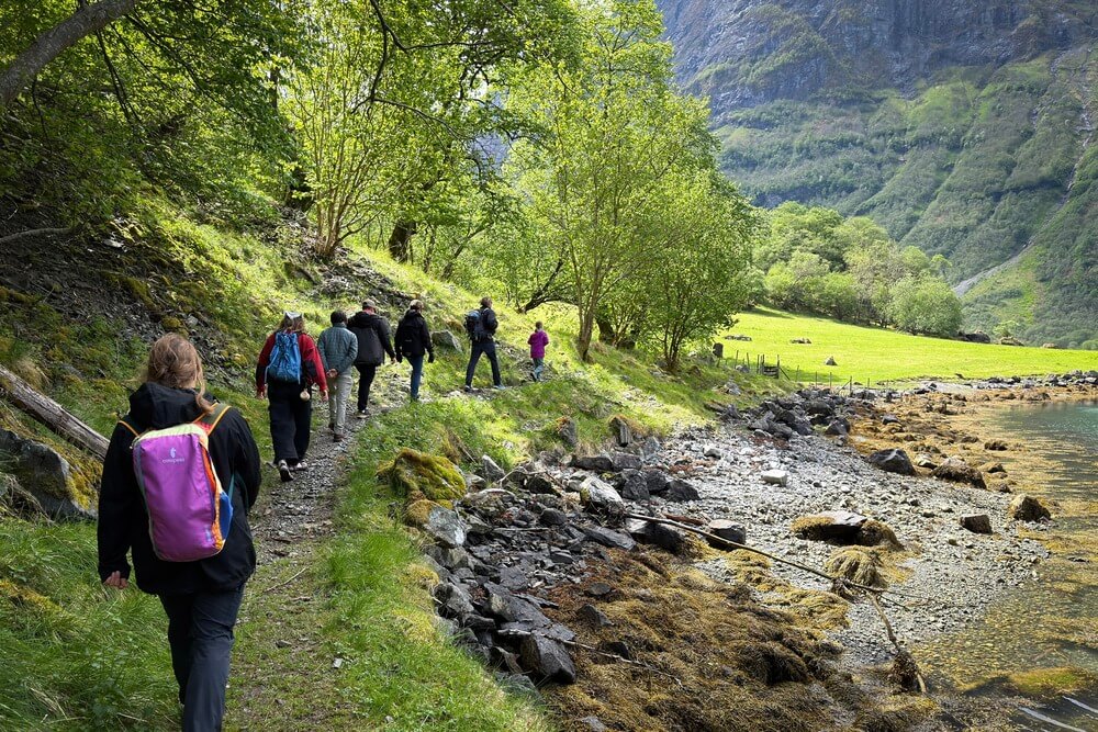 People hiking in Norway.