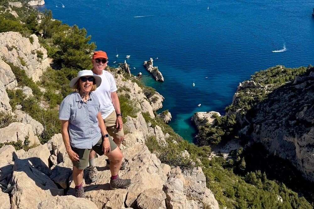 Karen Lindfors and Patrick Moore in Calanques, France.